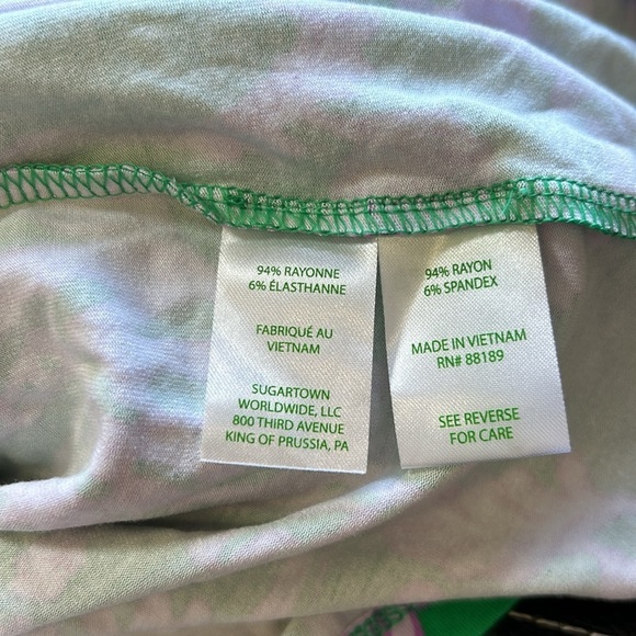 LILLY PULITZER Wyota Skirted Romper Brazilian Green Salty Sandbar Sz L NEW - Picture 14 of 16